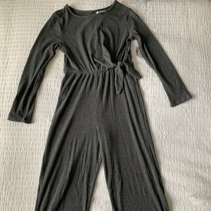 Girls side tie grey romper